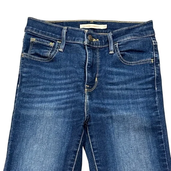 Levi’s Women’s Jeans | 720 High Rise Super Skinny 26 Dark Wash Blue Stretch - Picture 4 of 5